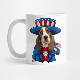 Fourth of July Basset Hound Mug